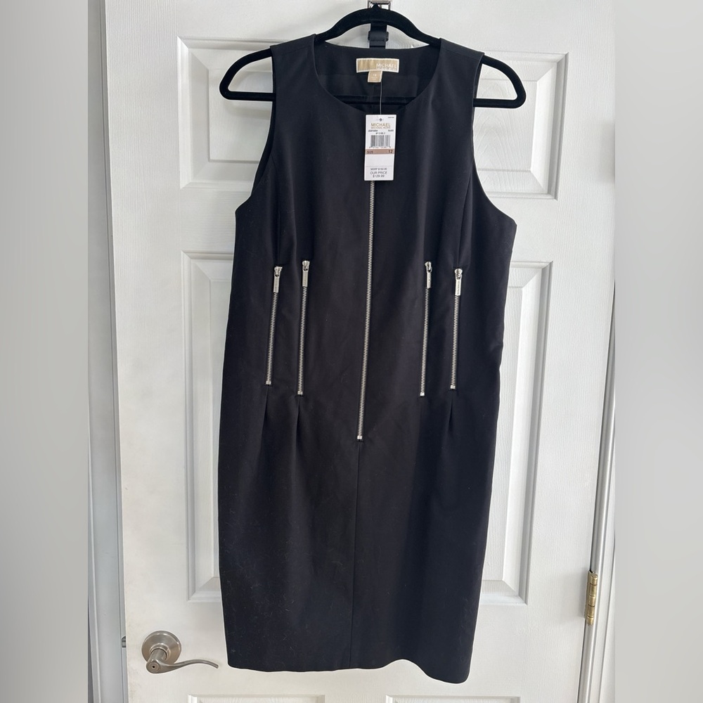Michael Kors Woman Sleeveless Lined Zipper Design Dress with Belt